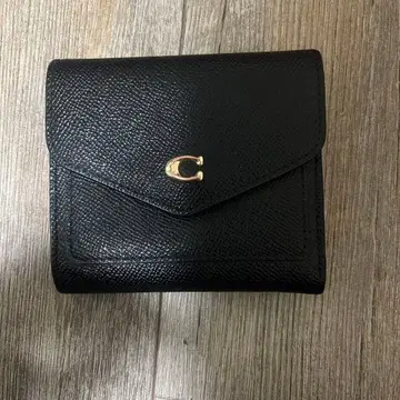 블랙 3단 폴더형 지갑 외부 지퍼 포함