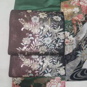 순수 실크 봉황 화당초 직조 후쿠로 오비 (921)