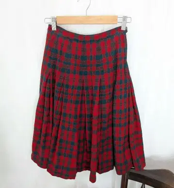 PENDLETON 체크 무늬 플리츠 스커트 빈티지 레트로