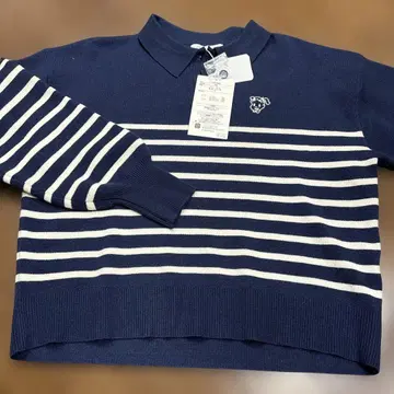 네이비 스트라이프 긴팔 니트 M 사이즈