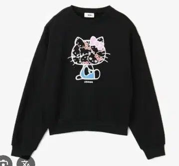 atmos pink x HELLO KITTY 빅 프린트 스웻셔츠