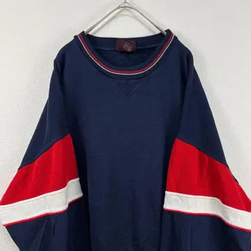 80s line up 맨투맨 빈티지 네이비