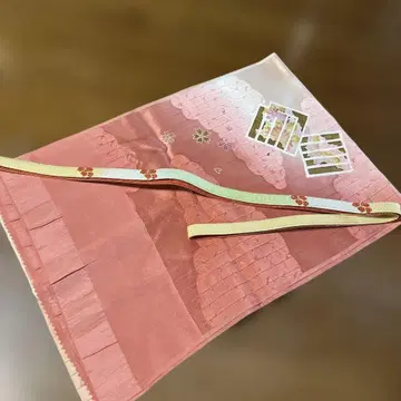 실크 소재 꽃무늬 자수 오비 장식 천 & 허리띠