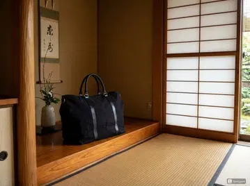 kissora 콜라보 히노모토 캔버스 코튼 x 레더 토트백