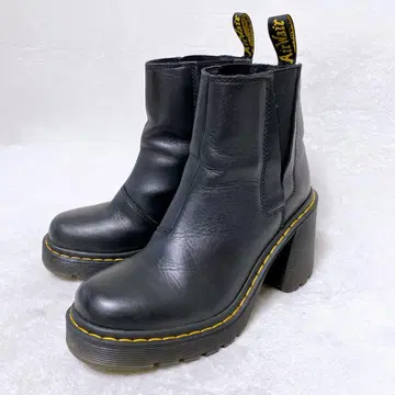 새상품급 닥터마틴 SPENCE UK5 사이드 고어 통굽 힐 블랙