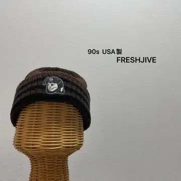 90s USA제 프레쉬 자이브 니트 모자 캡 자수 로고 SK8