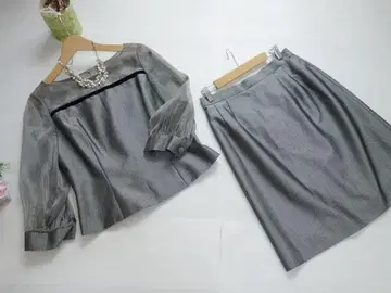 M'S GRACY 실크 오간자 소매 셋업 수트 그레이 11호