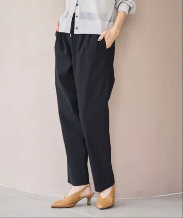 coen 이지 뷰티 테이퍼드 팬츠 블랙 L