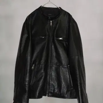 roshell 천연 가죽 싱글 라이더 자켓 블랙 M