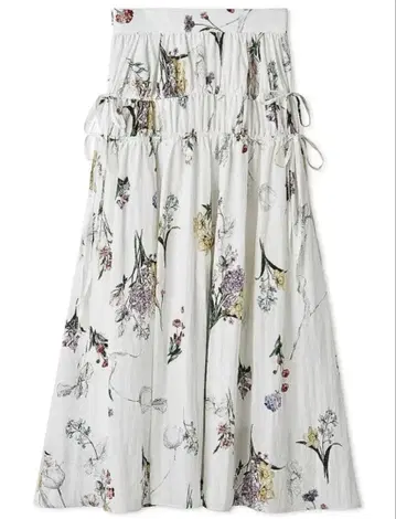 프레이 아이디 사이드 리본 개더 플레어 스커트