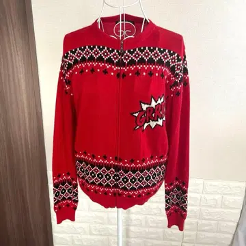 Hysteric Glamour 레드 니트 가디건