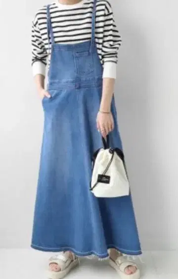 저널 스탠다드 리룸 데님 오버롤 스커트