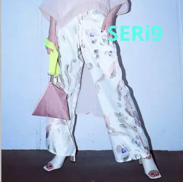 SERi9 꽃무늬 와이드 팬츠 화이트