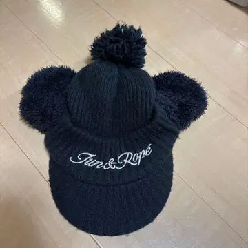 JUN&ROPE 귀마개 챙 달린 니트 캡