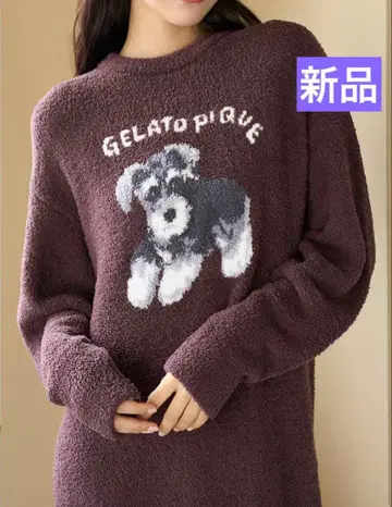 [택 포함 새상품] 젤라토 슈나우저 패턴 DOG 자카드 원피스