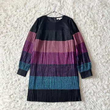 새상품급 Derhy 르네델리 멀티 컬러 플리츠 원피스 반짝이