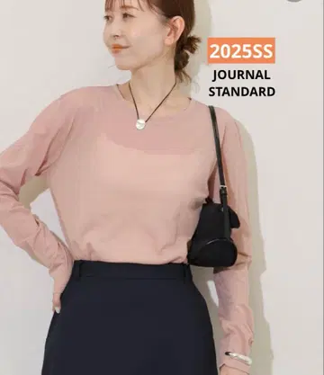 [저널 스탠다드] 크루넥 시어 롱 T셔츠 핑크 2025SS