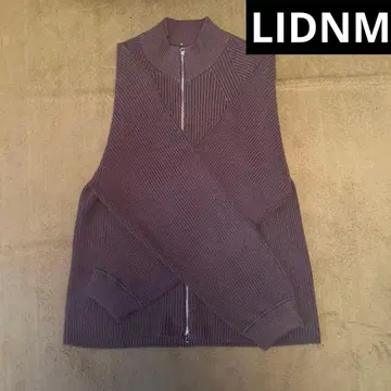 LIDNM 리드럼 드라이버즈 니트 브라운 더블 지퍼