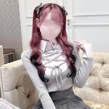 새상품 HONEY MEW 레이스업 도킹 상의 그레이