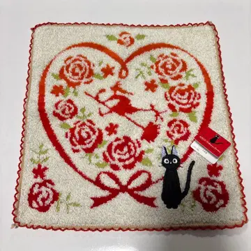 지브리 타월 손수건 2장 세트 하트와 장미 미사용 새상품