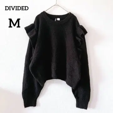 디바이디드 kata 프릴 스웨터 블랙 M 숏 기장 니트 063
