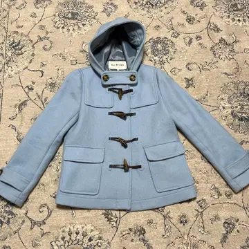 라이트 블루 더플 코트 후드 부착