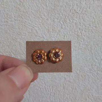 골드 플라워 디자인 귀걸이 2