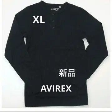XL 블랙 AVIREX 새상품 긴팔 헨리넥 T셔츠