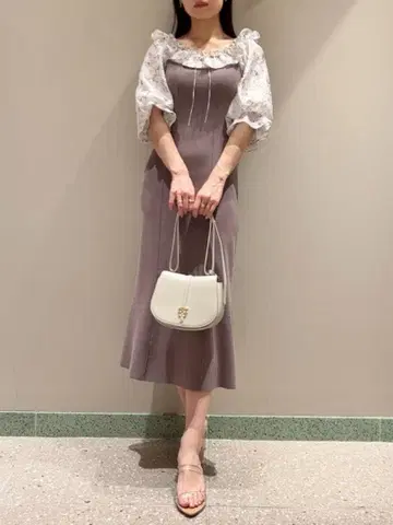 [ SNIDEL ] 시어 도킹 니트 원피스