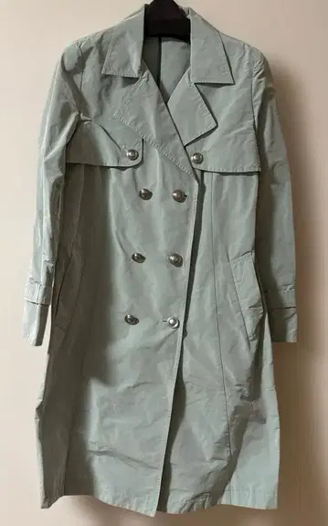새상품 미사용 KOOS 라이트 그린 스프링 트렌치코트