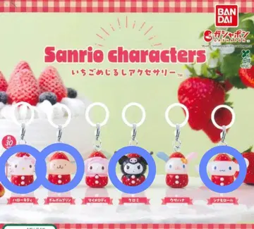 산리오 딸기 메지루시 액세서리 4개 세트