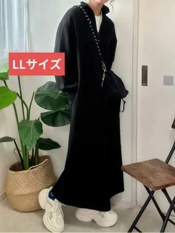 NON 하프 지퍼 원피스 LL 사이즈 블랙