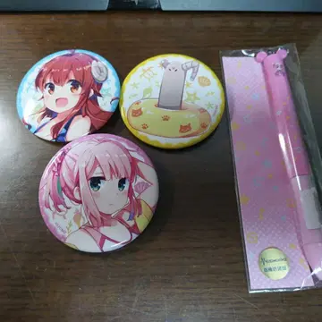 마치카도 마조쿠 캔뱃지 3개와 펜 세트