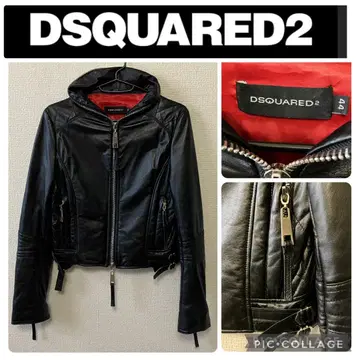 DSQUARED2 라이더스 자켓 천연 가죽
