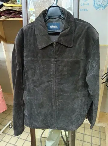 조지아 자켓 돼지 가죽 스웨이드 컬러 브라운