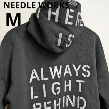 1회 착용 NEEDLEWORKS 1 블랙 속기모 후드티 맨투맨