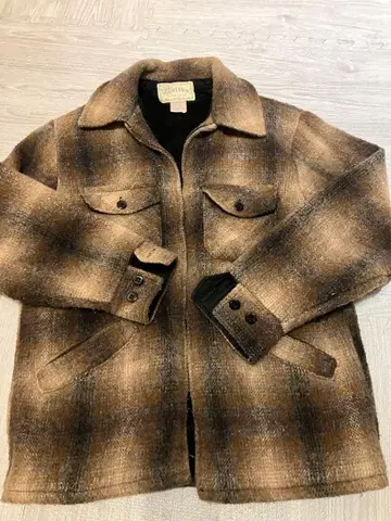 멜톤 체크 무늬 울 자켓 구제 의류 남성용