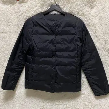 새상품급 무인양품 경량 다운 노카라 자켓 여성용 블랙 S 사이즈