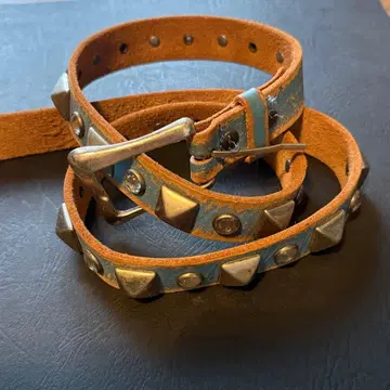 빈티지 천연 가죽 가죽 y2k 벨트 갸루