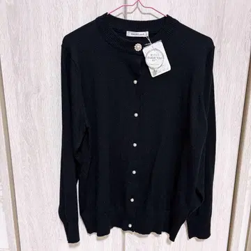 ANNA LUNA 펄 버튼 가디건 블랙