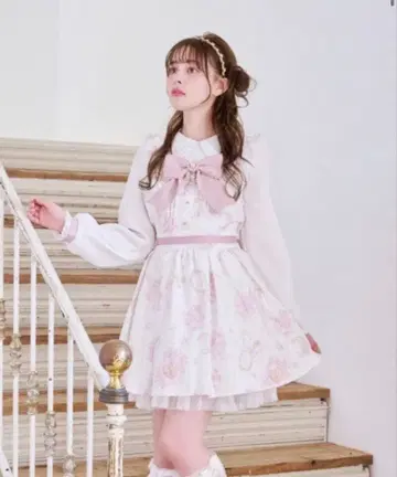 LIZLISA 주얼리 패턴 원피스 화이트