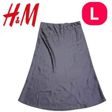 H&M 새틴풍 플레어 스커트 (퍼플/L)