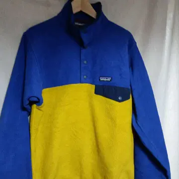 patagonia 플리스 자켓 파랑/옐로우 컬러/블랙 여성용