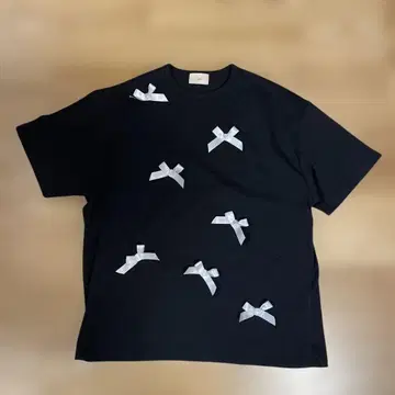 moi tytto 오버 사이즈 리본 T셔츠 프리 사이즈