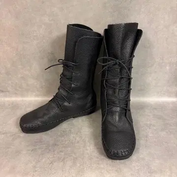 [ 새상품급 ] antiqua 안티카 천연 가죽 레이스업 부츠 M