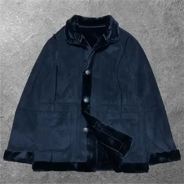 ' LL 사이즈 ' 페이크 무스탕 코트 블랙 남성용