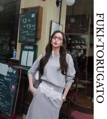 레이스 칼라 맨투맨 셋업