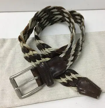 앙부아즈 가죽 절개 뜨개질 메쉬 벨트 브라운 계열 새상품급 사이즈 85