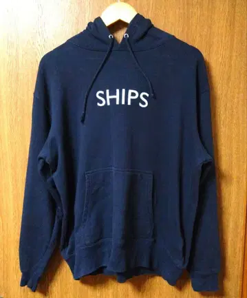 SHIPS 로고 빅 실루엣 자수 후드티 남성용 L