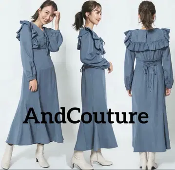 AndCouture 앙데팡당 앞 리본 프릴 턱 원피스